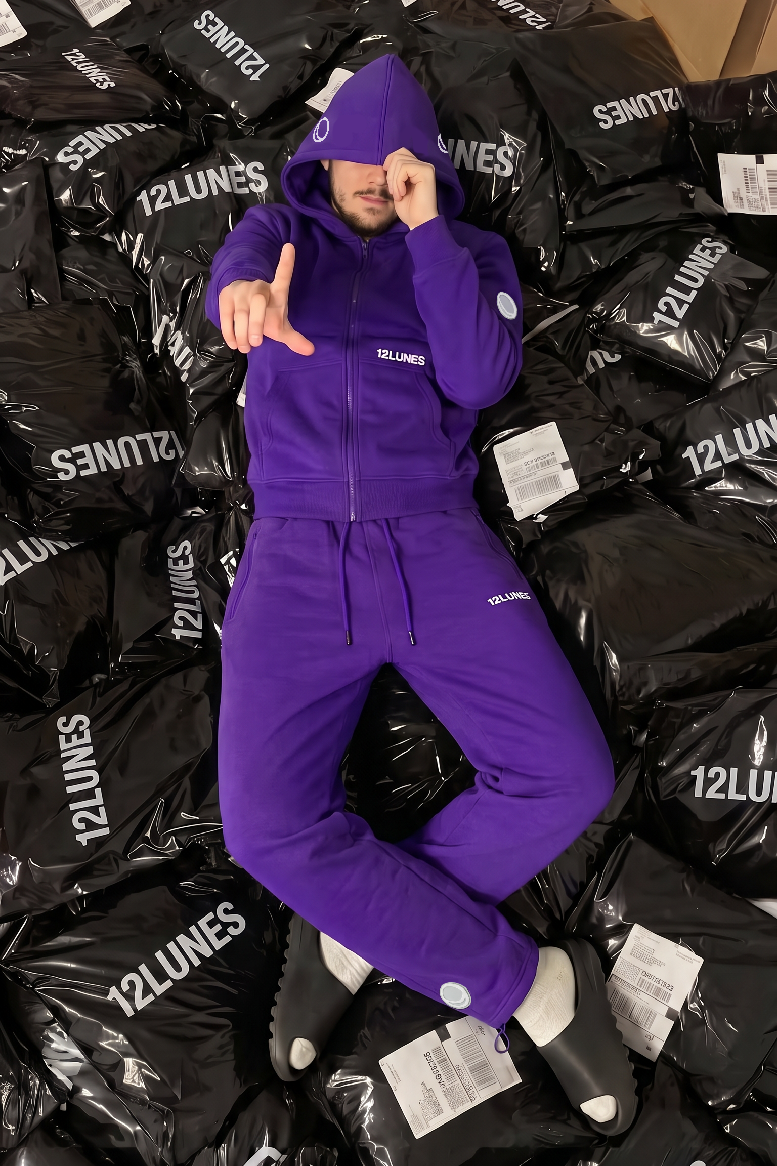 Full-Zip UltraViolet 12LUNES, sweat full-zip streetwear (6)