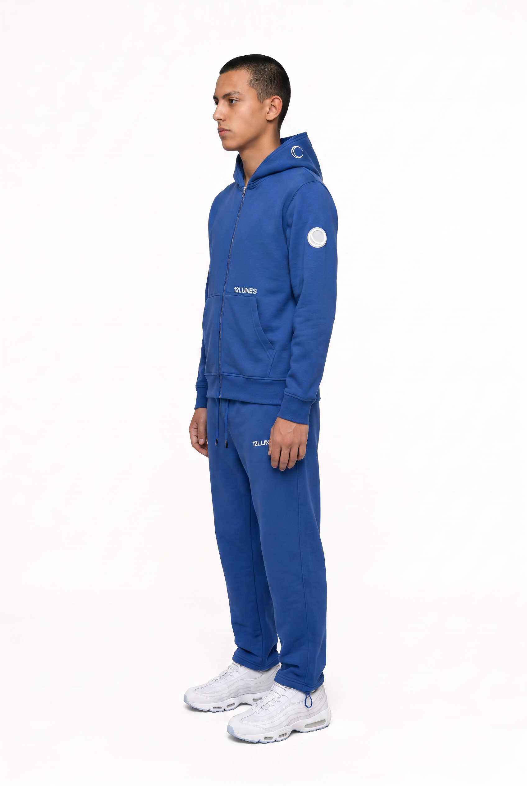 Full-Zip Cobalt 12LUNES, sweat full-zip vu de profil