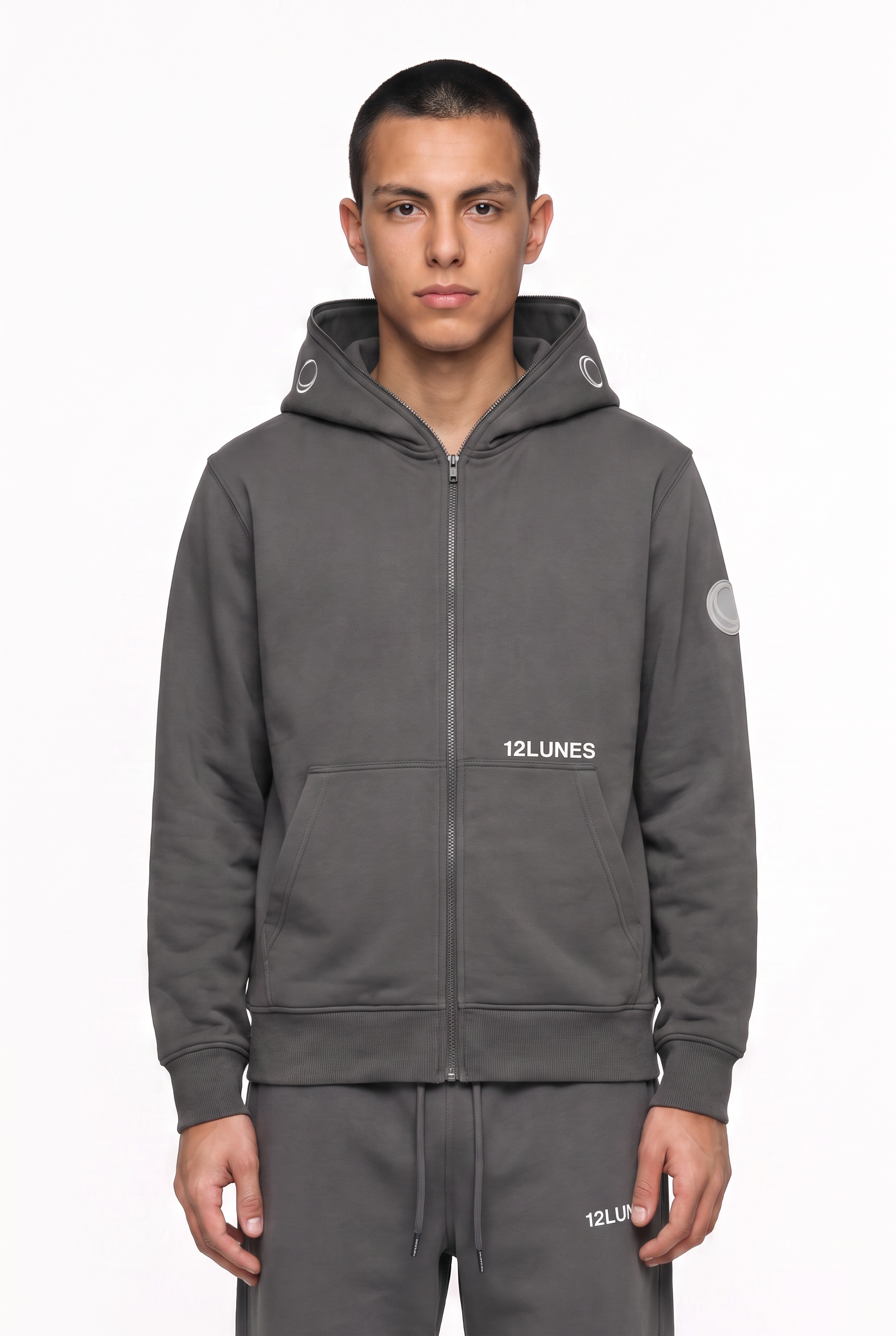 Full-Zip Graphite 12LUNES, sweat full-zip vu de face (2)