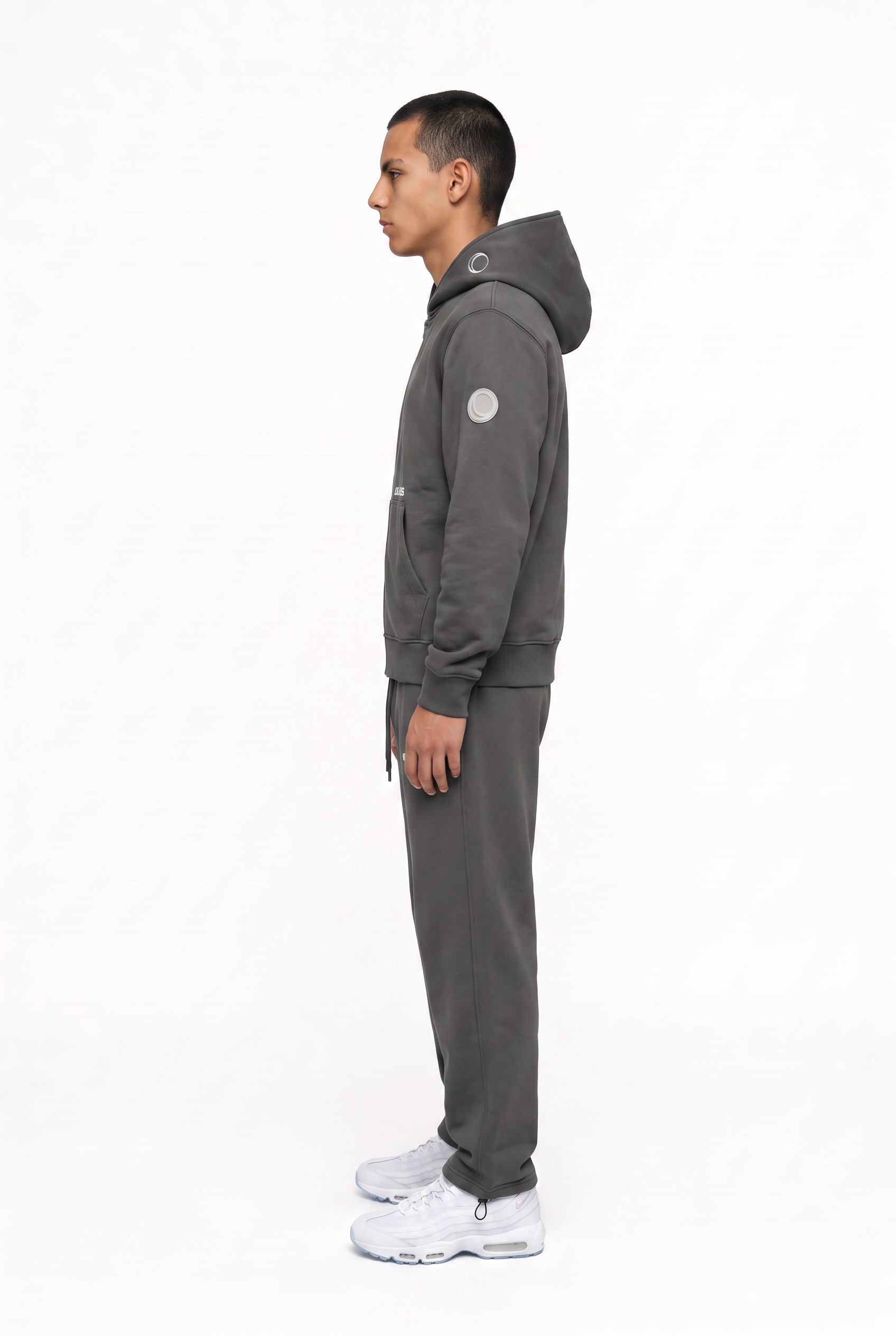 Full-Zip Graphite 12LUNES, sweat full-zip vu de profil